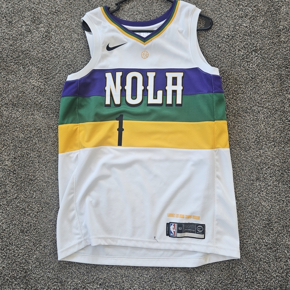 Nike White and Gold Basketball Jersey